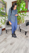 Load image into Gallery viewer, Iyanna Plaid Shirt  Green/ Navy