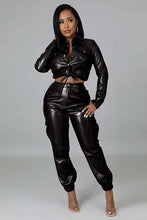Load image into Gallery viewer, SEXY PU LEATHER 2PC PANTS SET