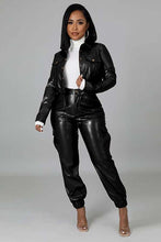 Load image into Gallery viewer, SEXY PU LEATHER 2PC PANTS SET
