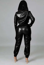 Load image into Gallery viewer, SEXY PU LEATHER 2PC PANTS SET